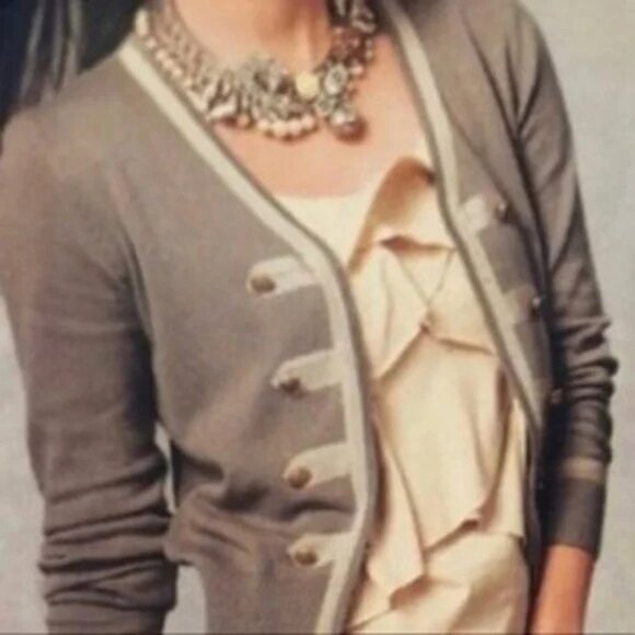 CABI Coporal Military Style Cardigan Taupe Sz M #281 EUC - Picture 1 of 6